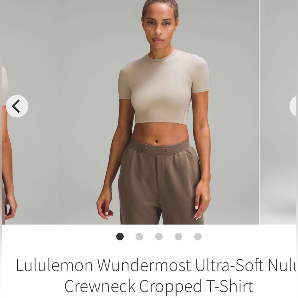 Lululemon Wundermost Ultra-Soft Nulu Crewneck Cropped T-Shirt